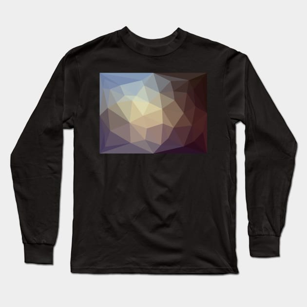 Brown and Blue Triangles Long Sleeve T-Shirt by greenoriginals